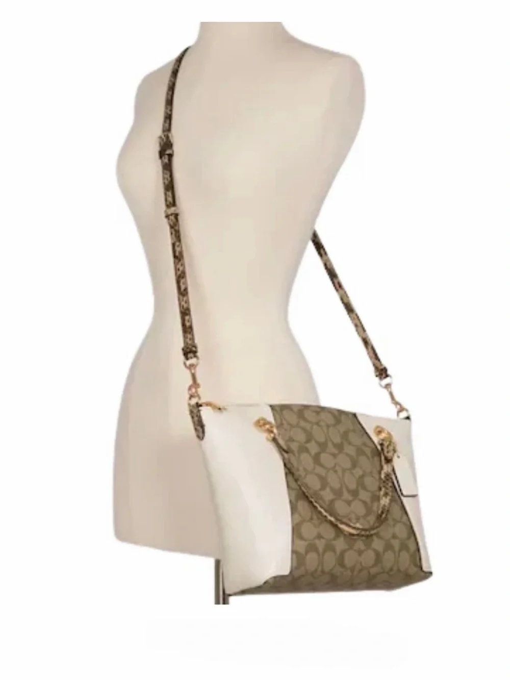 COACH Kacey Satchel colorblock signatute canvas